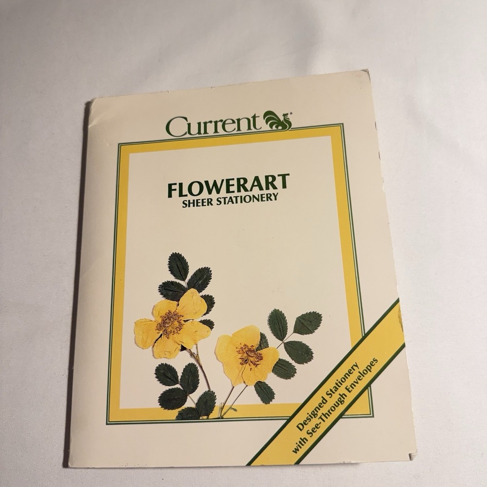 Vintage Current Flowerart Stationery Set Sheer Envelopes w/ Butterfly Floral '85